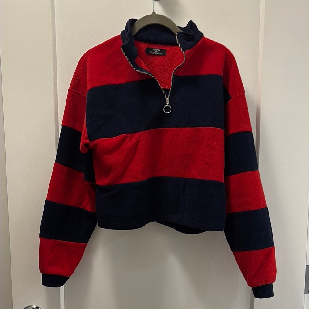 Bershka Cropped Half-Zip Sweater